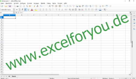 Anwendungsfenster LibreOffice Calc